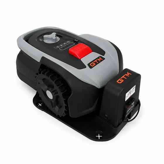 Газонокосарка-робот GTM RLM500/16W 20В, до 500 м², ширина 16 см, з зарядною станцією Київ