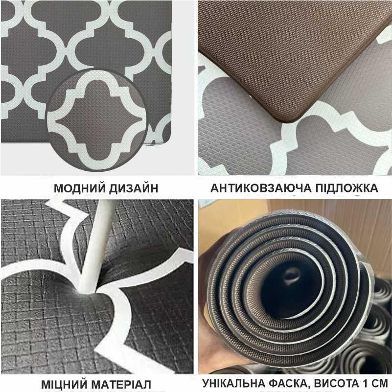 Набор коврики кухонные Lovely Svi 2 шт: 44 x74 x1см и 44 x119 x1см Серый Киев - изображение 5