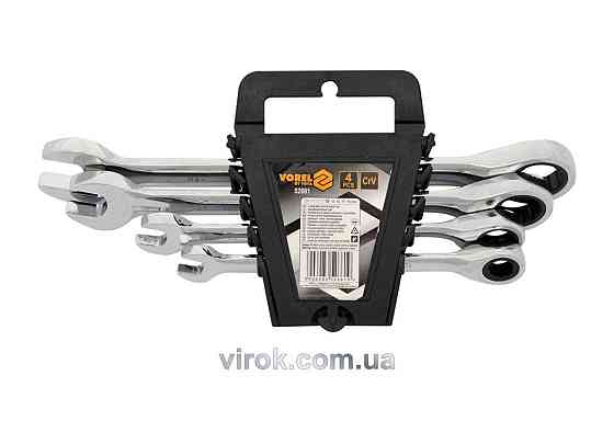 Ключі ріжково - накидні з тріщаткою VOREL, набір 4 шт. [10/20] Одеса