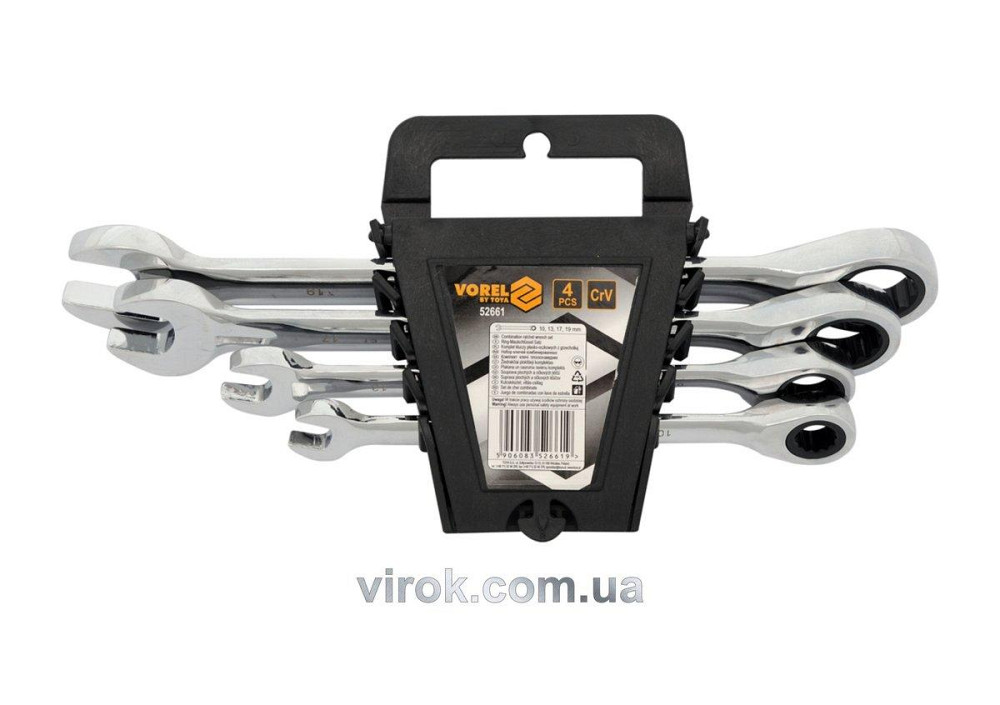 Ключі ріжково - накидні з тріщаткою VOREL, набір 4 шт. [10/20] Одеса - фото 1
