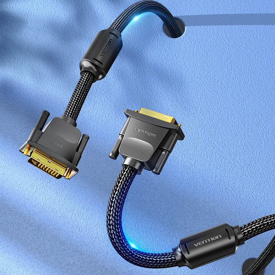 Кабель DVI-D 24M - 24M, 8.0 м, 2K 60Hz обплетення, з феритами Vention Винница - изображение 10