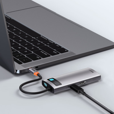 Концентратор Baseus USB3.1 Type-C to USB Type C PD 100W/HDMI 4K 60 Hz/3*USB 3.2 Gen1/ 5in1 (CAHUB-CX0G) Вінниця - фото 6