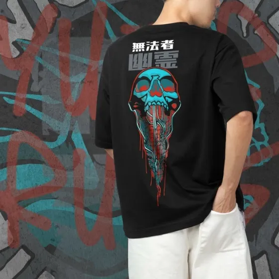 Футболка мужская с принтом Cyber Punk Wraiths Skull Размер 48 Anime1055 Днепр