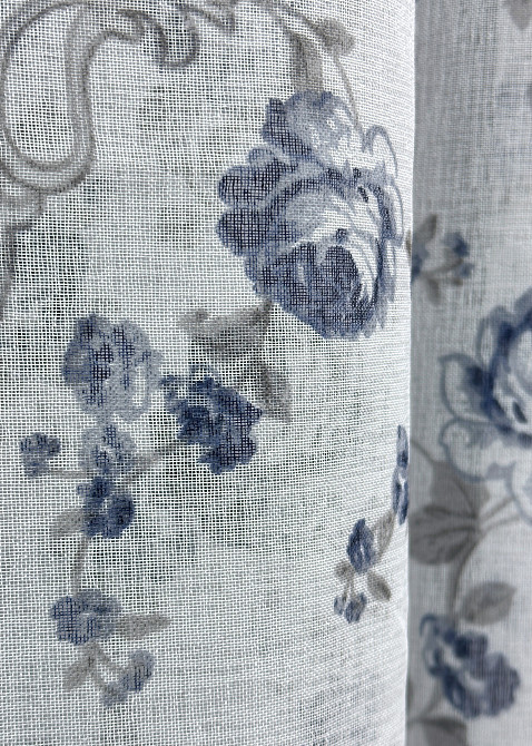 Тюль VR-Textil 416т Flora Батист Білий з сіро-блакитним 500х270 см (42-0828) Київ - фото 13