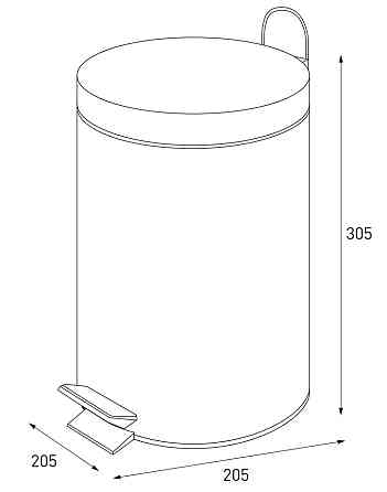 Круглое мусорное ведро Zerix Solo-TC0107 7 л нержавеющая сталь цвет SS (ZX5899) Харьков