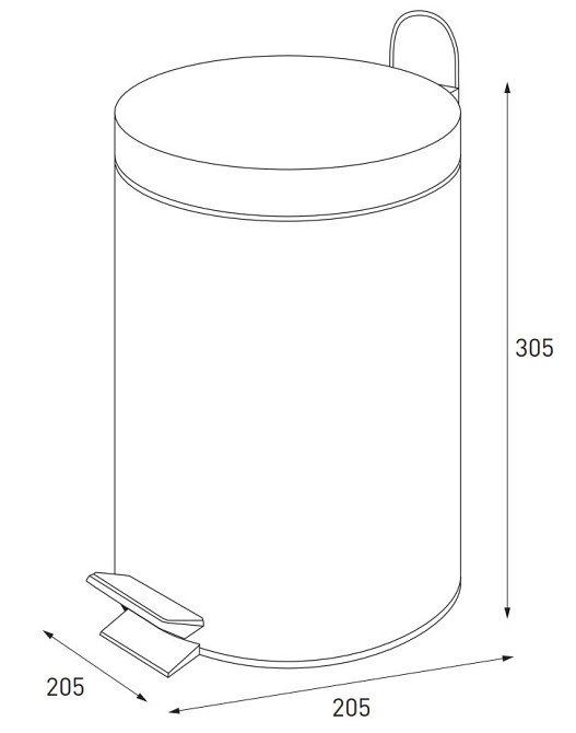 Круглое мусорное ведро Zerix Solo-TC0107 7 л нержавеющая сталь цвет SS (ZX5899) Харьков - изображение 2