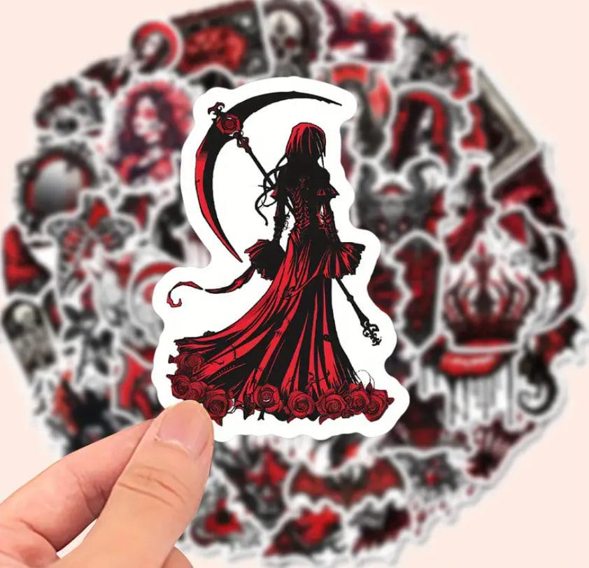 Демоничні наклейки. Водонепроникні вінілові готичні наклейки для пляшки води, комп'ютера, 50 штук Київ - фото 4