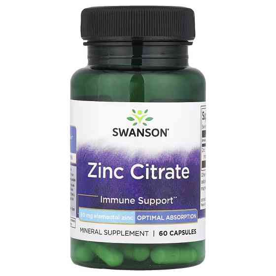 Цинк Swanson Zinc Citrate 50 mg 60 Caps Луцьк