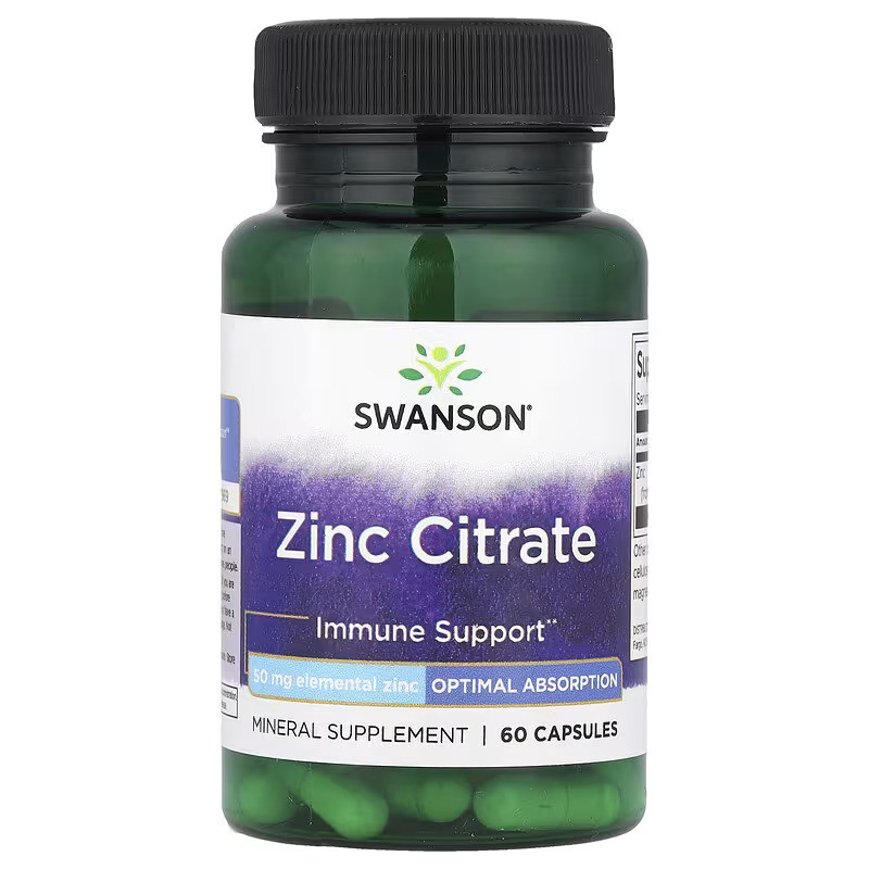 Цинк Swanson Zinc Citrate 50 mg 60 Caps Луцьк - фото 1