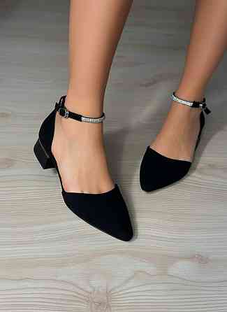 Туфли женские Meideli 023-1 Mary Jane с ремешком в камешках экозамша черные, 38, 24,4 см Киев