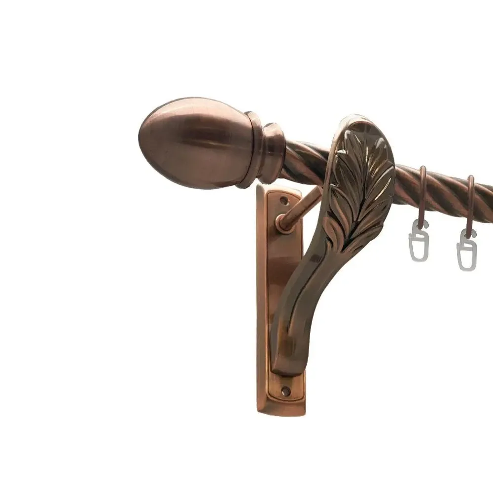 Карниз Orvit Белуно металевий однорядний ретро скручена труба кільце металеве Мідь 25 мм 160 см (00-00016346) Львов - изображение 1