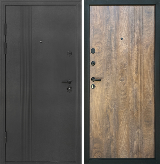 Вхідні двері БЦ Хортиця Чорний муар + Спіл коньячний 860х2050 см Вхідні двері з теплоізоляцією Київ - фото 1