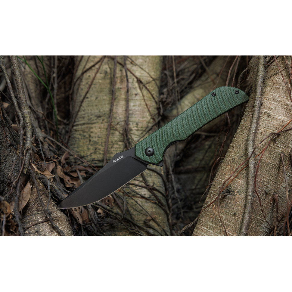 Ніж складаний туристичний Ruike P123-MG, (9.2 см) 14C28N / мікарта темно-зелений Киев - изображение 11