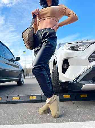 Штаны-джоггеры из экокожи на флисе Spenser Киев