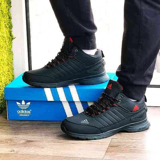 Зимові Кросівки Adidas GORE-TEX Чоловічі Чорні з МЕХОМ Черевики Адідас Гортекс (розміри: 42,43,44) ВідеоОбзор Дніпро