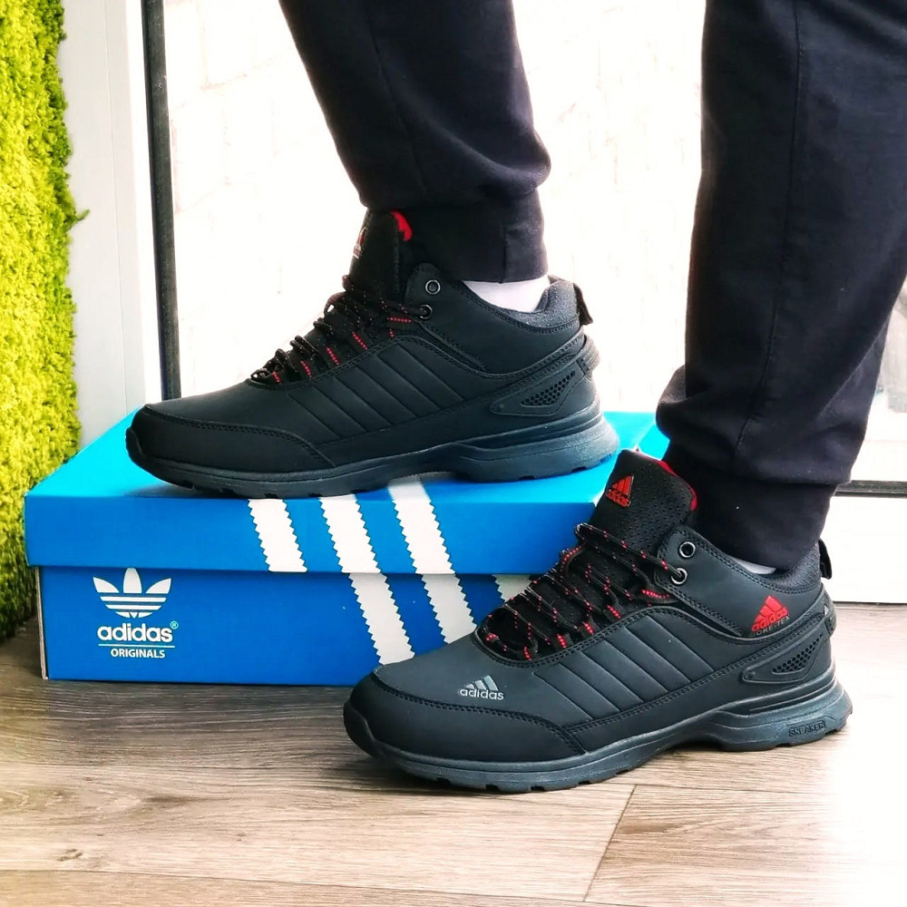 Зимові Кросівки Adidas GORE-TEX Чоловічі Чорні з МЕХОМ Черевики Адідас Гортекс (розміри: 42,43,44) ВідеоОбзор Дніпро - фото 2
