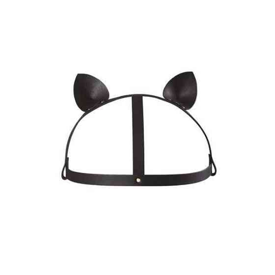 Маска кішечки Bijoux Indiscrets MAZE - Cat Ears Headpiece Black, екошкіра Sex Aura Київ