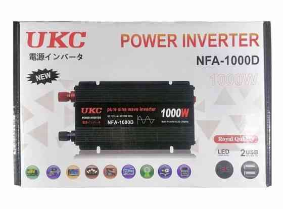 Інвертор для автомобільних акумуляторів UKC 12 V 220 V 1000 W Перетворювач напруги, Чиста синусоїда Одеса