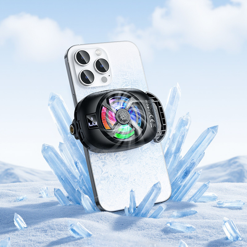 Кулер для мобільного HOCO GM76 Blue diamond mobile phone cooler Black Одеса - фото 8