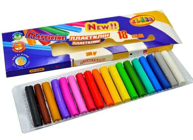 Пластилін 18 кол/300 г 