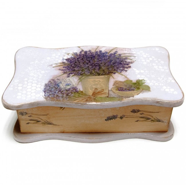 Скринька дерев'яна з фігурною кришкою Лаванда Київ - фото 1