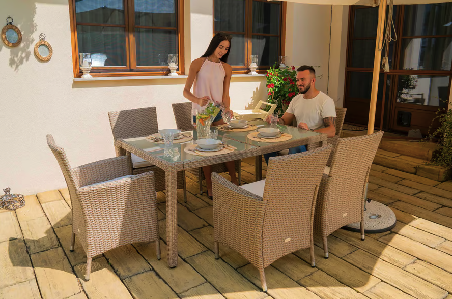 Садові меблі Di Volio VERONA 6+1 бежево-кремові Київ - фото 2