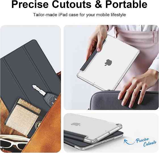 Чохол для iPad Air 2 2014, iPad Air 2013 9.7", ультратонкий, прозора задня панель, функція сну та пробудження, сірий Київ