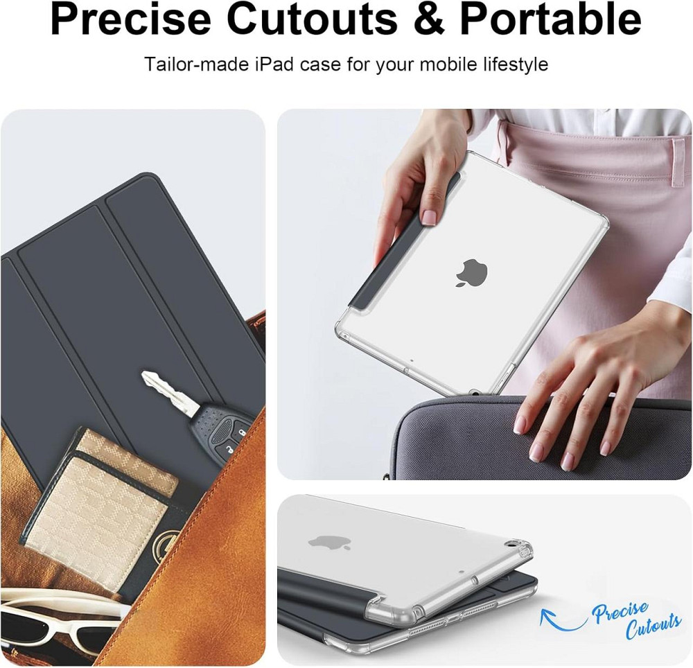 Чохол для iPad Air 2 2014, iPad Air 2013 9.7", ультратонкий, прозора задня панель, функція сну та пробудження, сірий Київ - фото 5