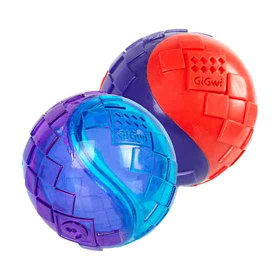 Игрушка для собак Два мяча с пищалкой GiGwi BALL, резина, 6 см Киев