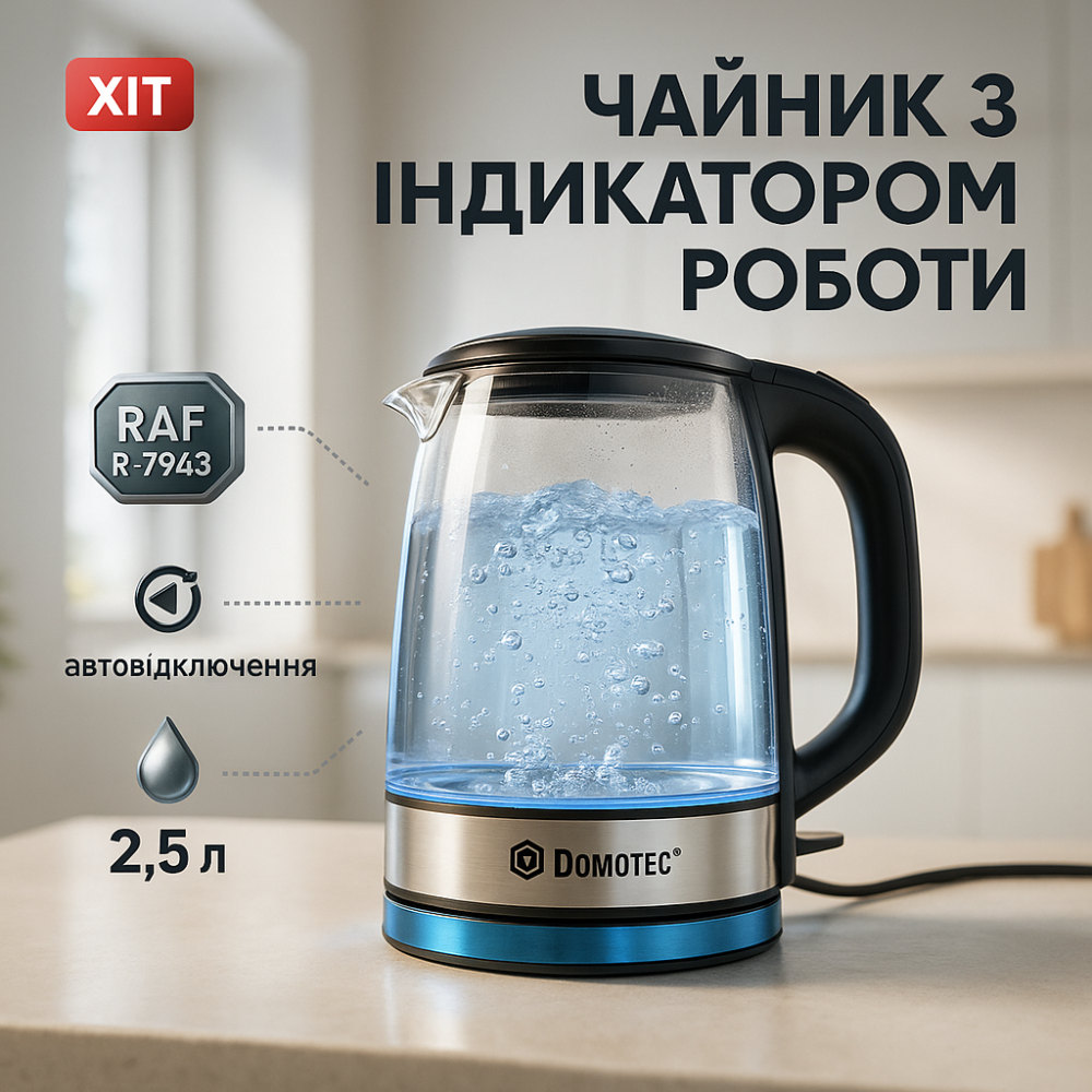 Электрочайник с подсветкой для кипячения, Чайник для кипячения с функцией авто-отключения XS-38 Львов - изображение 9