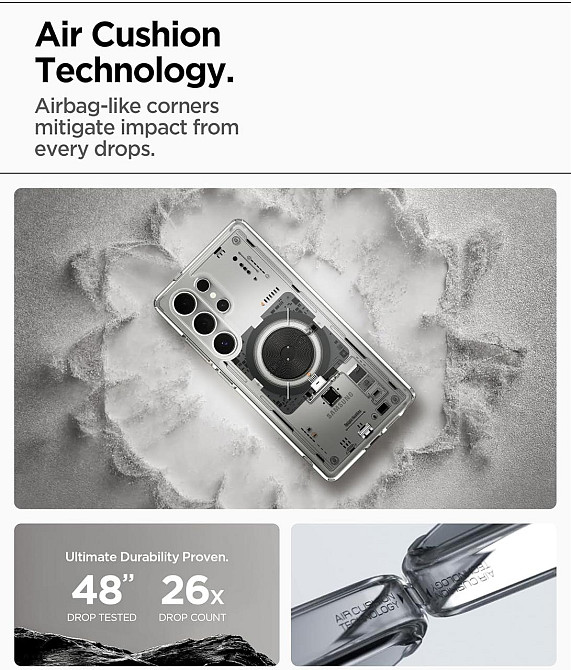 Чехол Spigen Ultra Hybrid MagFit для Galaxy S25 Ultra прозрачный магнитный Qi2 сертифицированный Neo One Киев - изображение 7