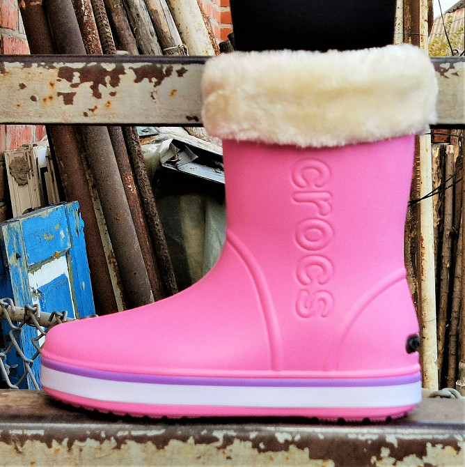 Жіночі Гумові Напівчоботи CROCS Рожеві Чоботи Крокси Теплі Зимові (розміри: 36,37,38,40,41) - 23 Дніпро - фото 7