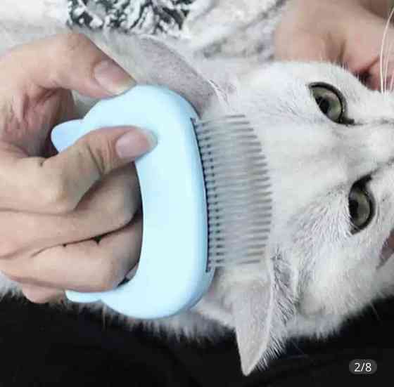 Расческа кошек и собак, щетка для животных, цвет голубой, размер 9*9см Киев