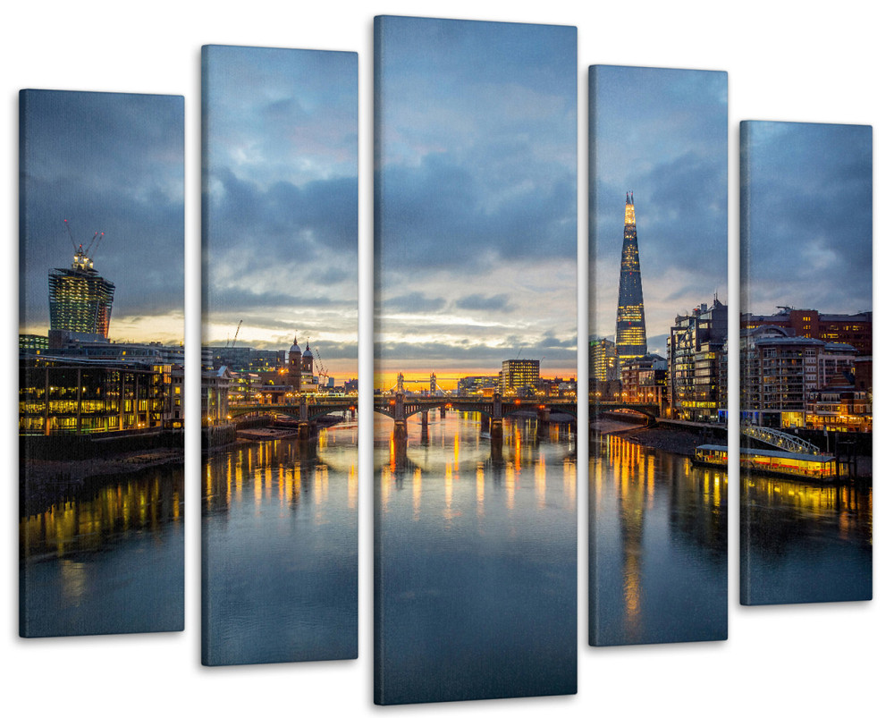 Модульная картина Город Рассвет Art-281_5 ( 80х118см ) 99x140 см Киев - изображение 1