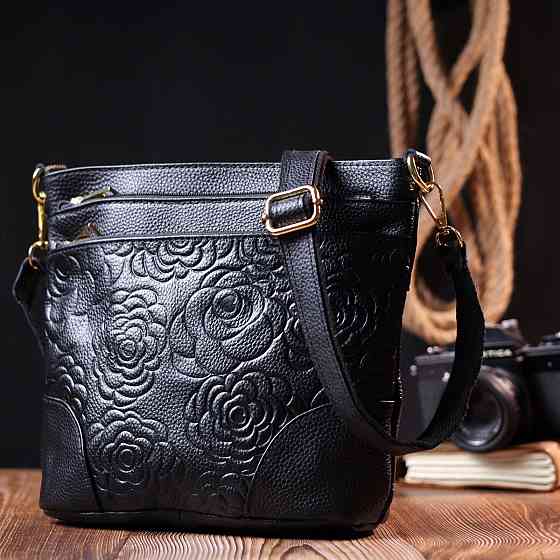 Красивая женская сумка на плечо Vintage sale_15002 кожаная Черный Киев