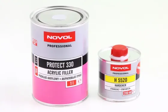 Грунт акриловый 5+1 Novol Protect 330 серый 1л + отвердитель H5520 0.20л Винница
