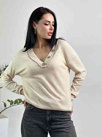 Жіночий пуловер з гудзиками "Pearl" оптом | Норма Бежевий, 46-48 Київ