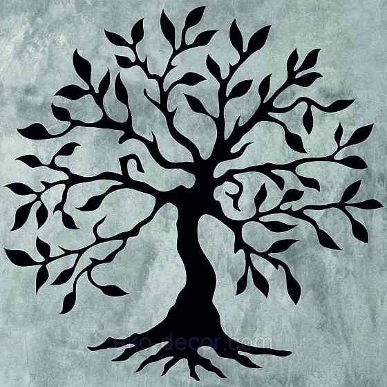 Декоративне настінне Панно «Дерево серце» Декор на стіну 70*33 см, Чорний Київ