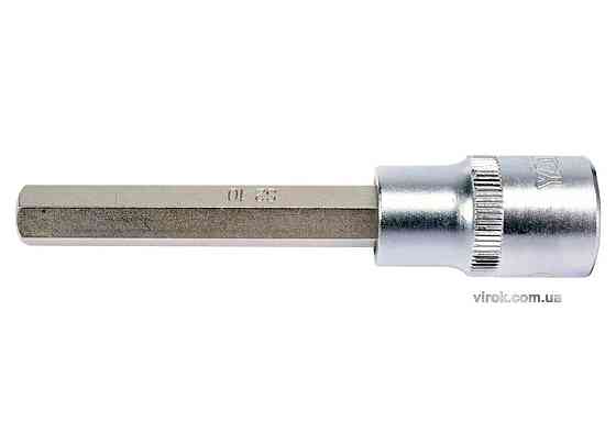 Головка торцева YATO квадрат 1/2 HEX M10, L= 100 мм. подовжена [20/120] Одеса