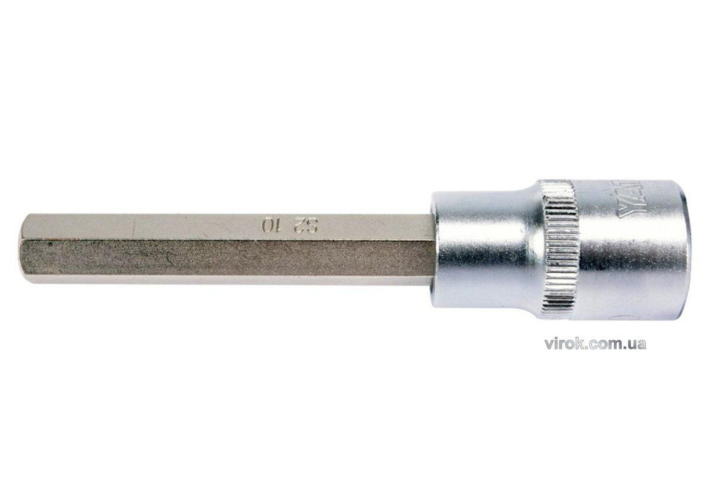 Головка торцева YATO квадрат 1/2 HEX M10, L= 100 мм. подовжена [20/120] Одеса - фото 1