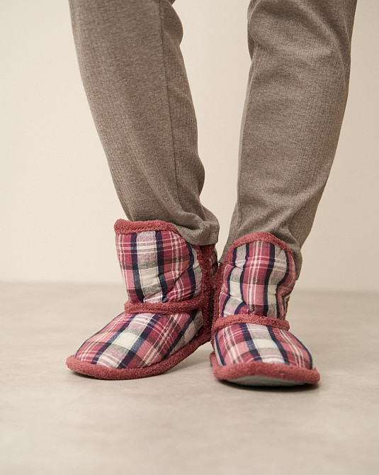 Женские Сапожки для дома в клеточку - Бордовый Nicoletta 304-4 37-38 Киев - изображение 4