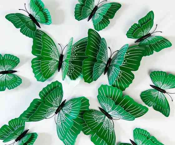 Набір зелених метеликів - 12шт. Київ