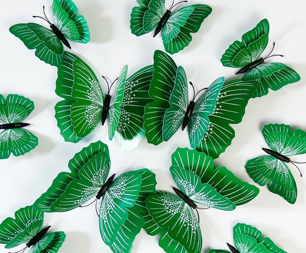 Набор зеленых бабочек - 12шт. Киев - изображение 2