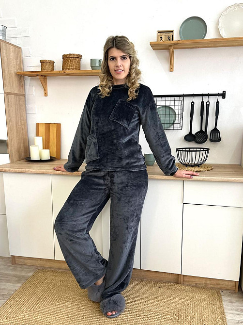 Махровий костюм з декоративними кишенями Luci 50-52, графіт Київ - фото 3