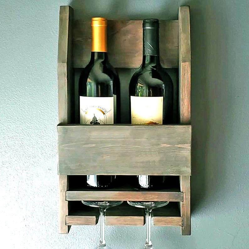 Настінна винна полиця "Тайто" маслина Миколаїв - фото 1