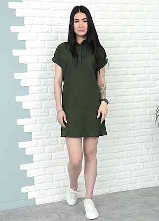 Жіноча лляна сукня літня "Avrora" оптом та по дропшипінгу | Норма 46-48, Хакі Київ