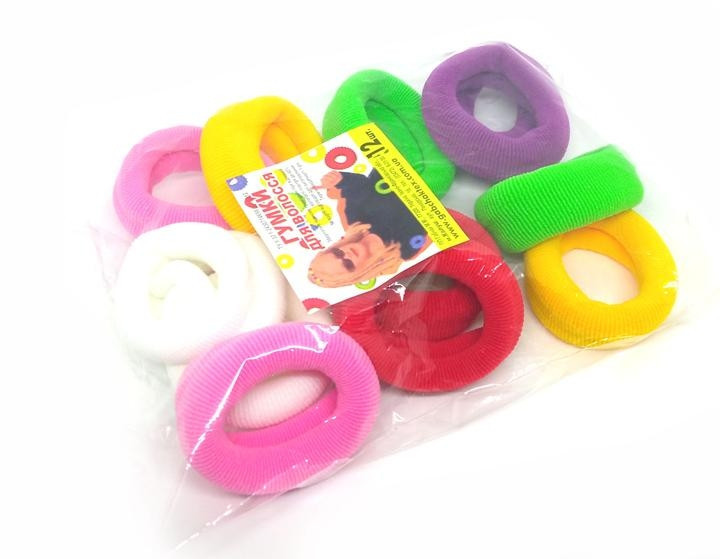 Гумка для волосся нейлон набір 12 шт Київ - фото 1