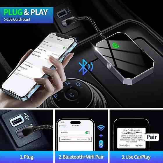 Автомобільний безпровідний адаптер CarPlay BY960M Луцк