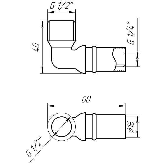 Кутник із зовнішньою різьбою прес APE ITALY AP 153 1/2″х16 Луцк