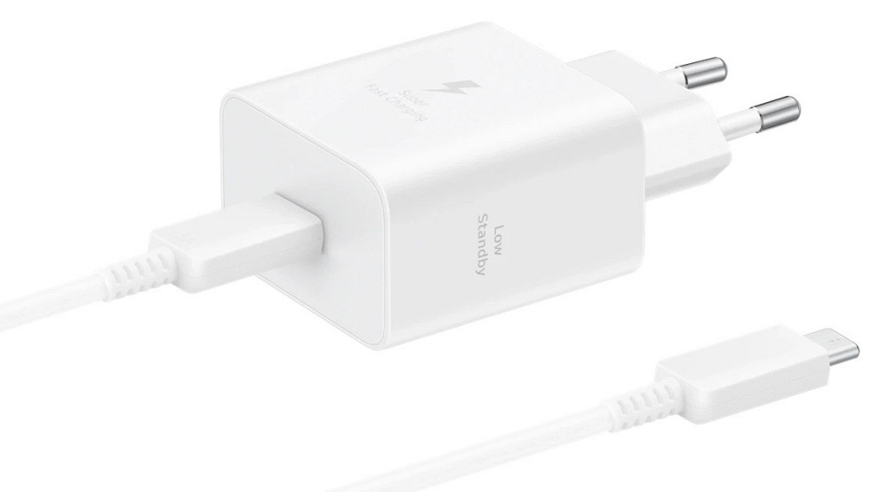 Мережевий зарядний пристрій Samsung 45W Compact Power Adapter (w C to C Cable) EP-T4511XWEGEU White (7194664) Київ - фото 4